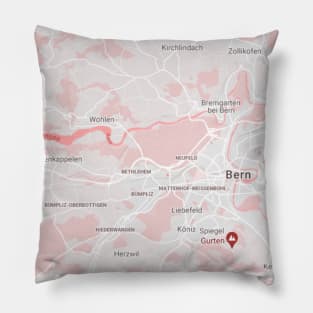 Bern pink map Pillow