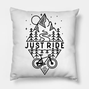 Vintage Mountain Biking T-Shirt Pillow