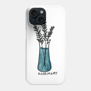 Rosemary bundle in vase Phone Case