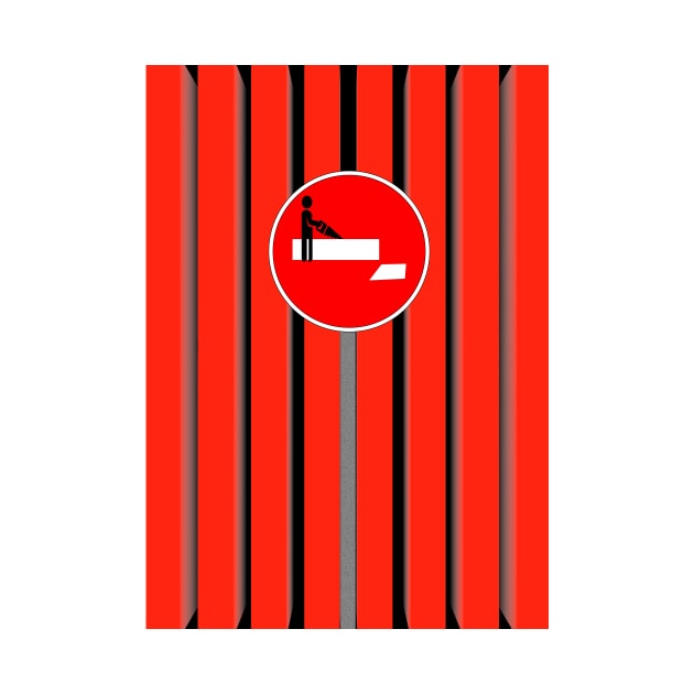 SAWN-OFF cartoon NO ENTRY in red and white by mister-john