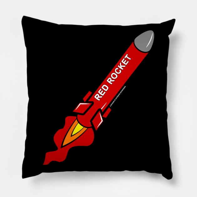 Red Rocket Pillow by BigOrangeShirtShop