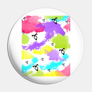 Angelic Power Rune with watercolors Pin