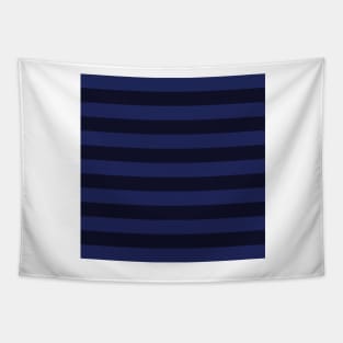 Navy Blue and Dark Navy Stripes, Horizontal Awning Stripes Tapestry