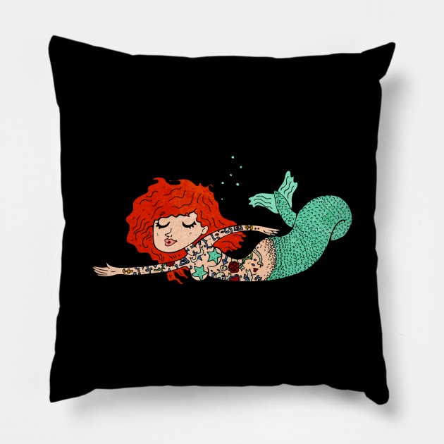 Mermaid Aquamarine Sea Beach Summer Animals Love Cute Funny Gift Sarcastic Happy Fun Witty Pillow by EpsilonEridani