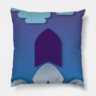 Rocket launch in the sky Pillow