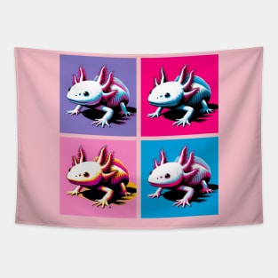 Leucistic Axolotls Pop Art - Cool Aquatic Creature Tapestry