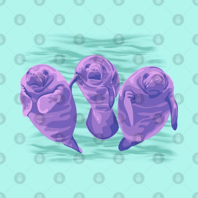 Purple Manatees by Slightly Unhinged