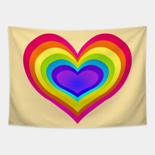 Rainbow Heart Tapestry