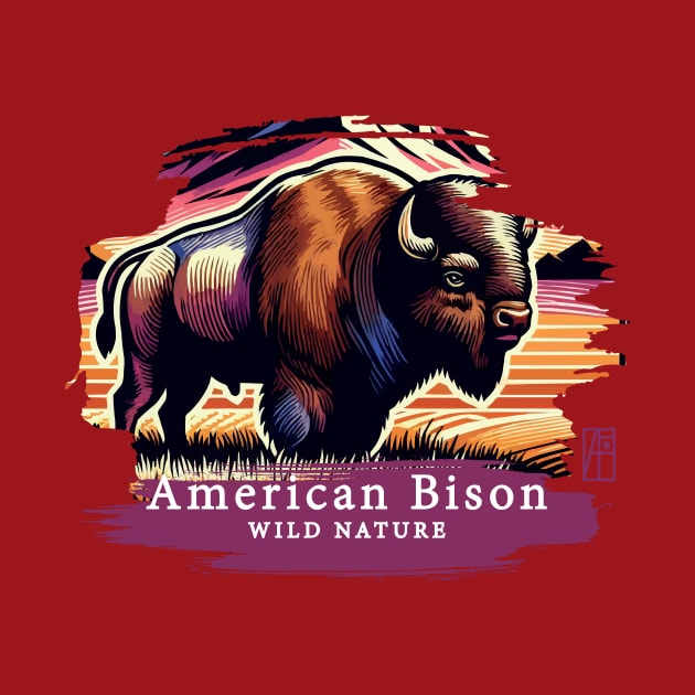 American Bison - WILD NATURE - BISON -11 by ArtProjectShop