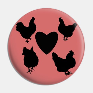 Chicken silhouette Pin