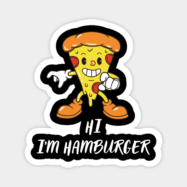 Slightly wrong Pizza Hamburger Magnet by waltzart