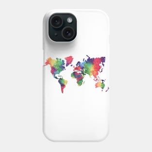 Rainbow world map Phone Case