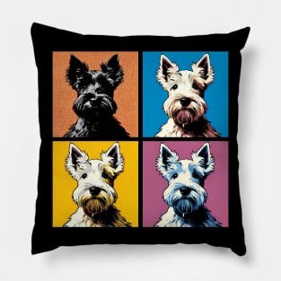 Pop Retro Scottish Terrier Art  - Cute Puppy Pillow