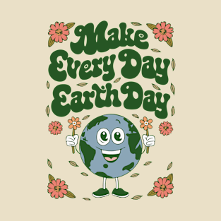 Make Every Day Earth Day floral environmental awareness 2024 T-Shirt