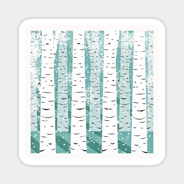 Tree Design Neck Gator Birch Trees Tree Magnet by DANPUBLIC