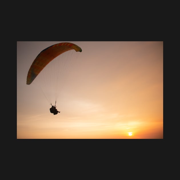 Tandem paragliding closeup over the ocean by kall3bu