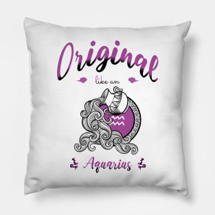 Zodiac attributes: Aquarius white Pillow