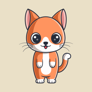 Cute Orange Cat Standing T-Shirt