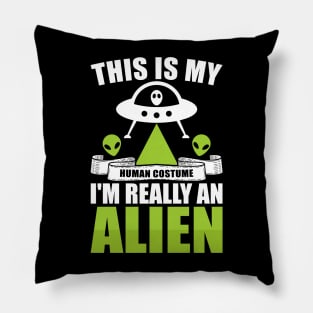 This is my human costume, I'm really an alien Pillow