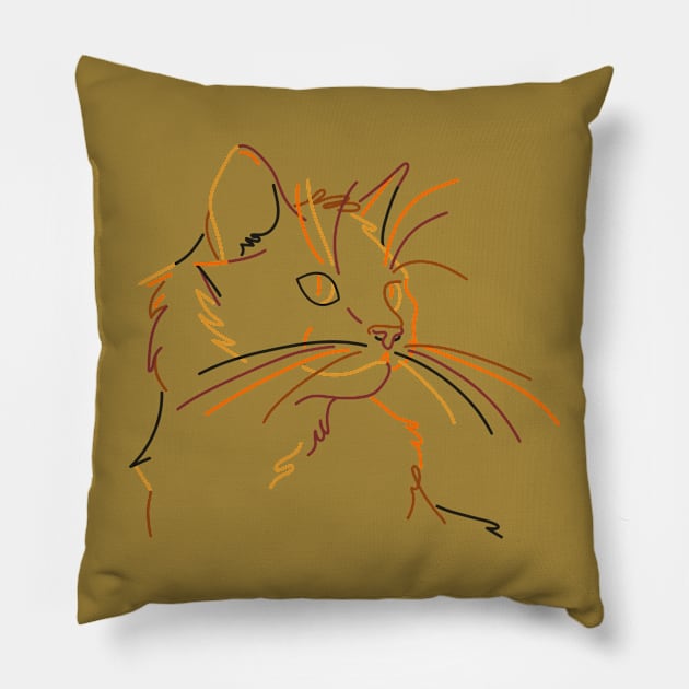 Autumn Cat Pillow by NatWell