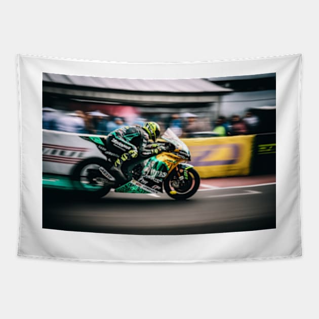 Superbike race Tapestry by SmartPics