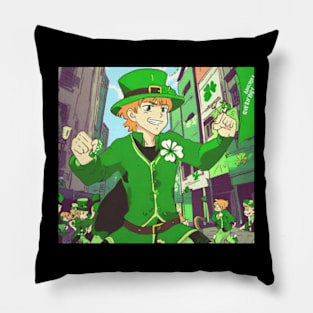 st patricks day anime style Pillow