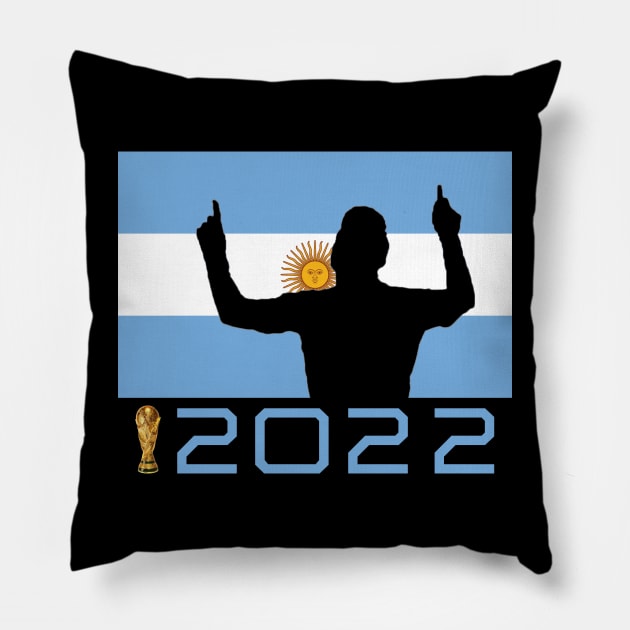 Argentina 2022 World Soccer Cup Pillow by AR100AR