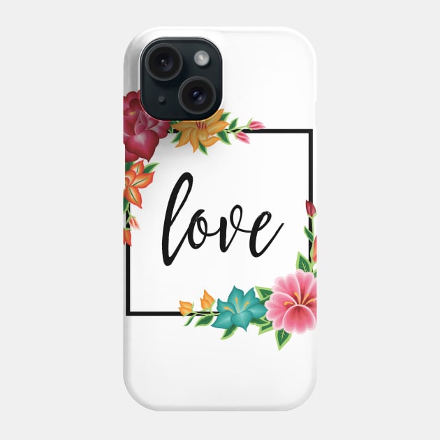 Floral Love Frame Phone Case by Akbaly