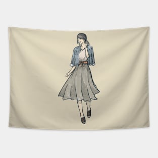 Stylish illustration woman Tapestry