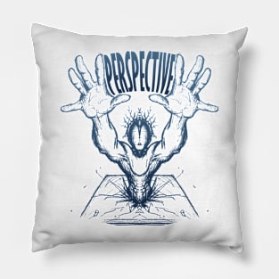 only hand draw perspective graphic design by ironpalette Pillow
