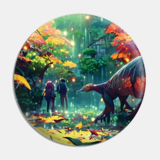 Wild Dinosaur in Fall Season Autumn Leaves of Jungle Enjoying Fall Vibes Pin