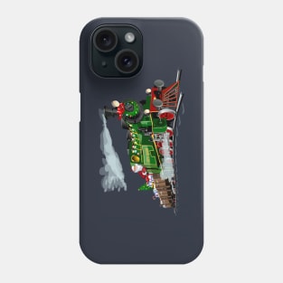 Christmas card with cartoon Santa Express Phone Case