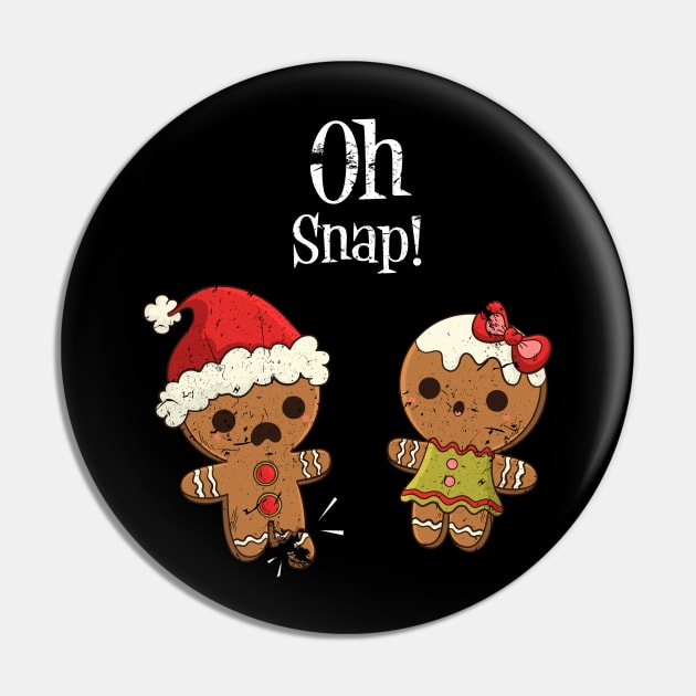 Gingerbread Man Oh Snap Funny Cute Christmas Pin by kokowaza