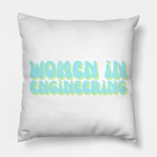 Blue Groovy Women in Engineering Pillow