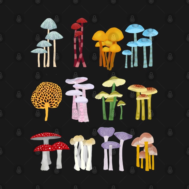 Colorful Mushrooms by ahadden