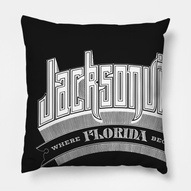 Vintage Jacksonville, FL Pillow by DonDota