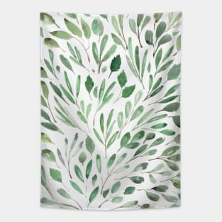 Leaf Pattern Watercolor Illustration Tapestry