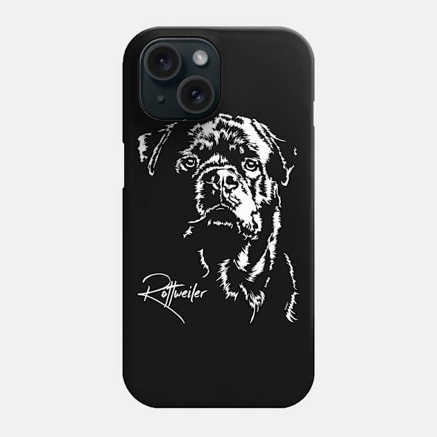 Proud Rottweiler dog portrait Phone Case by wilsigns