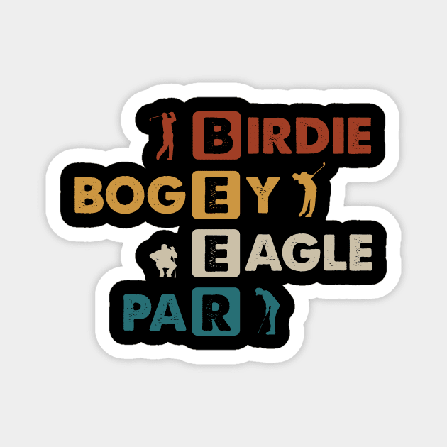 Birdie Bogey Eagle Par Beer Funny Golf Golfing Golfer Gift Magnet by Kagina