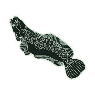 silhouette of a snakehead fish T-Shirt