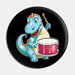 Dinosaur Playing Drums Pin