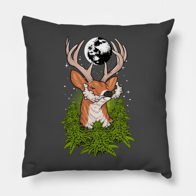 Cannabis deer Pillow by Wagum Std