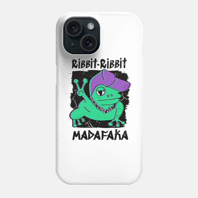 Ribbit Madafaka Funny Frog Lover Phone Case by Visual Vibes