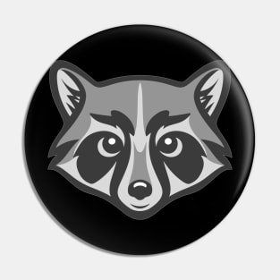 Cute Face of a Raccoon Head Illustration Pin