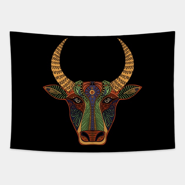 Cow head Tapestry by Benny's Beard