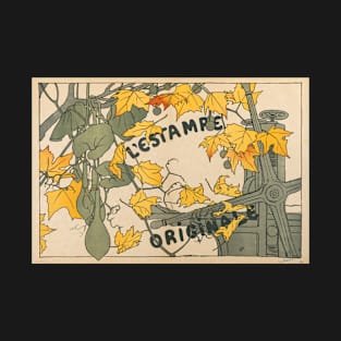 "L'Estampe Originale", 1894, lithograph in yellow, orange, and green - vintage French printing magazine cover, cleaned and restored T-Shirt