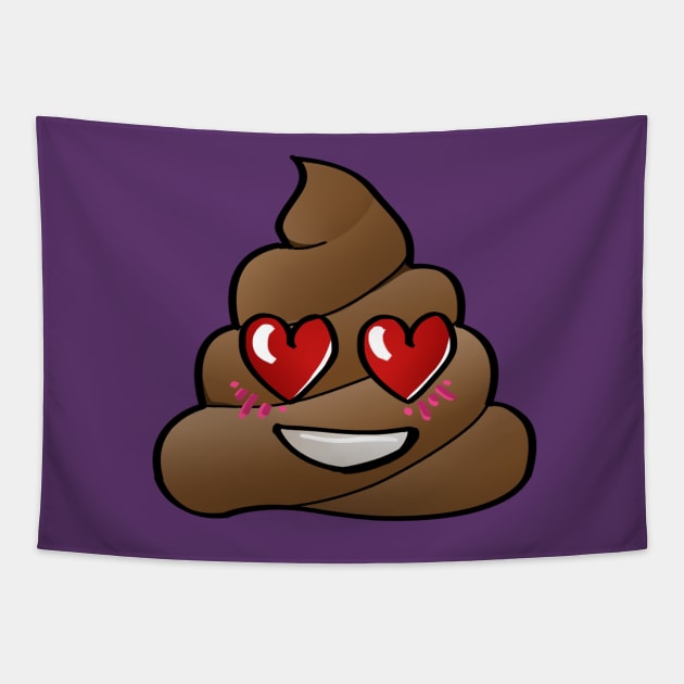 Poop in love Tapestry by @akaluciarts