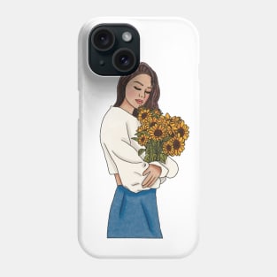 Sunflower girl (6) Phone Case