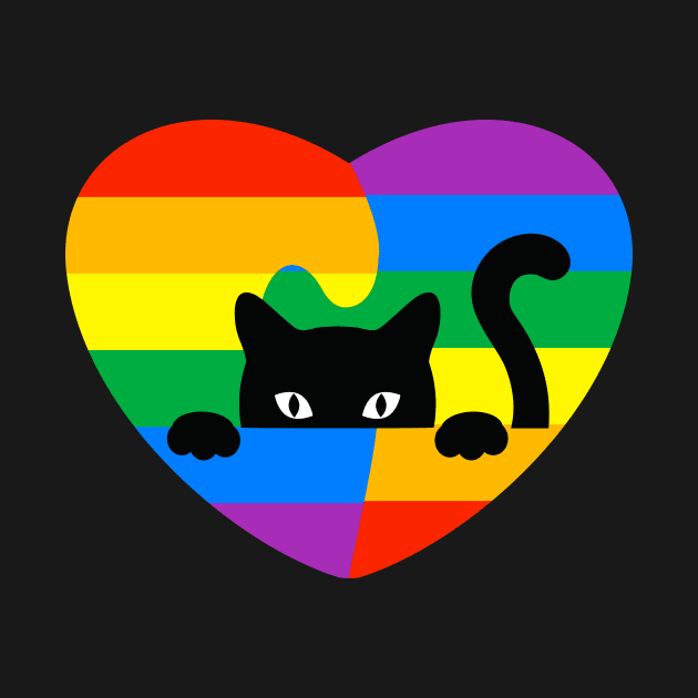 cat Rainbow Flag Human Rights Womens & Gay Rights LGBTQ+ Pride by IYearDesign