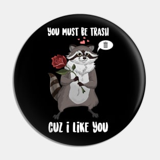 You Must Be trash Cuz I Like You Raccoon Pin